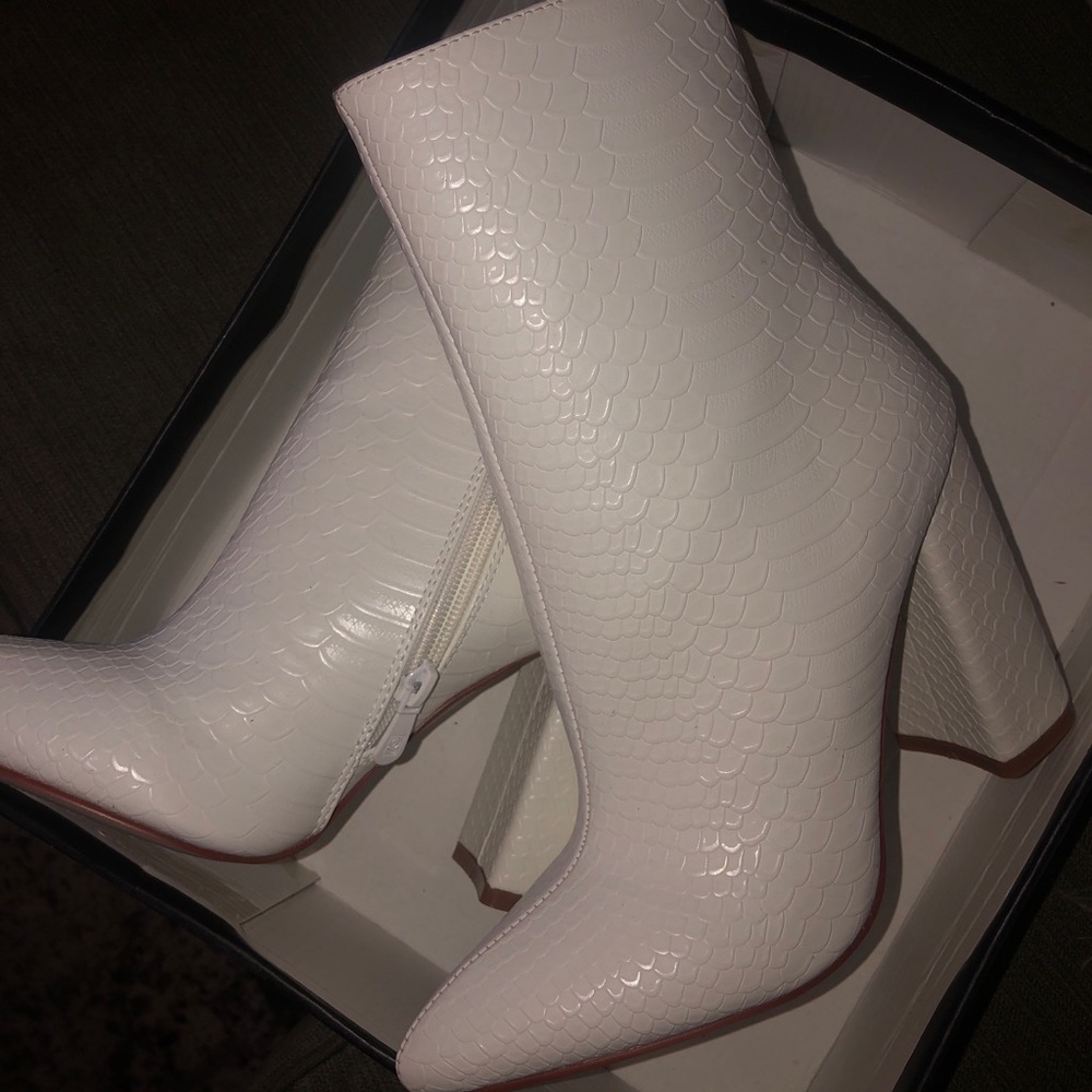 white crocodile boots